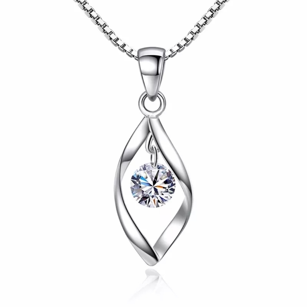 Floating Diamond Necklace | 925 Sterling‎ Silver